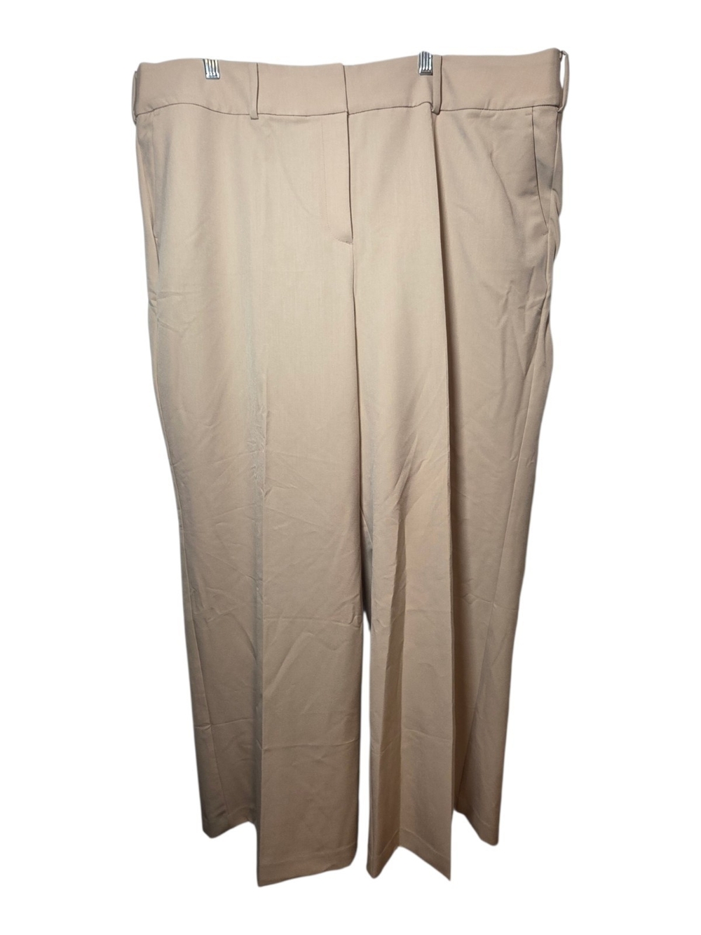 NWT Lane Bryant Beige High Waisted Wide Leg Trousers Pleated Dress Pants Size 22